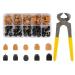 YEHAM 30 Pairs Women's High Heel Shoes Replacement Tips Pin Round and Square Heel Repair Caps with 6" Heel Pliers for Repairing Shoes Black & Beige Tips + Heel Pliers