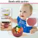 Delven Baby Bowls and Spoons Set for Feeding | Silicone Toddler Weaning Bowls | Pink with Suction, BPA Free, Non Slip | Easy to Clean Cutlery Tableware for Children | Microwavable, Dishwasher Safe - Buy Online on GoSupps.com