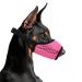 Yaodhaod muzzle for dogs with a rounded mesh loop breathable dog muzzle prevents eating biting and chewing (xxl) xxl roseo