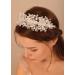 Kercisbeauty Clear Flower Silver Hair Tiara for Women Girls Wedding Bridal Pearl Hair Crown Princess Banquet Hair Accessories
