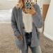 Buy Hanxiulin Fluffy Warm Fleece Plush Jacket for Women - Long Thick Winter & Autumn Coat in Dark Gray - Buy Online on GoSupps.com