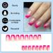 24 Pieces Short Press On Nails - Rose Red Angular French Acrylic Full Cover with Gold & White Lines | Perfect Fake Nails for Women & Girls - Buy Online on GoSupps.com