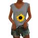 Short Sleeve T Shirts Clothing Woman T-Shirt Casual Black Clothing Top Women's Floral Pattern for Women Crop Tops Shirt Shirts Top Women's Summer Tank Top 5-grey L