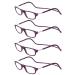 TBOC Pack: Reading Glass reading aid for men - Pack 4 units Diopttria +1.00 Dark Violet Setting Strength PC Mobile phone foldable woman man man magnetic lock clip antiquity presbyopia +1.00 Dioptria (4 Pack) dark violet