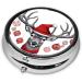 Funny Christmas Moose Mini Round Pill Box | Portable 3 Compartment Pill Organizer for Travel Home & Office - Buy Online on GoSupps.com