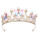 FRCOLOR Pearl Crown Tiara for Wedding Butterfly Headband Crystal Baroque Queen Crown Vintage Princess Tiara Wedding Headpieces