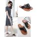Womens Flat Slides Sandals - Orthopedic Slip-On Fashion for Bunion & Big Toe Correction - Summer Casual Beach Flip Flops - Size 5.5 Black - Buy Online on GoSupps.com