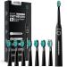 SEAGO Electric Toothbrush for Adults and Kids with 8 Heads and 5 Modes Rechargeable Sonic Toothbrush One Charge for 30 Days Travel Tooth Brush with 2 Mins Timer  IPX7 Waterproof SG-958 Black
