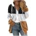Hanxiulin plush jacket oversize warm lined fleecemantel women sweater fleece sweater sweater transition jacket oversized caused curhake hooded tops coat winter jacket with hood 4xl coffee