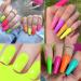 Neon Nail Polish Set - Hot Pink Red Yellow Orange Fluorescent nail Varnish Set for Halloween Party 4 Colors Nail Polish - Quick Dry Nail Varnish Sets for Home DIY Manicure Gifts for Women - Buy Online on GoSupps.com