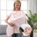 Large Breastfeeding Cover Soft Nursing Cover Breast Feeding Coverall with Adjustable Neck Strap Breathable Nursing Scarf Full Privacy Breastfeeding Cover Up Muslin Pink