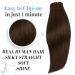 Buy Runature Real Hair Extensions - Clip-In Chocolate Brown 22 Inch (55cm) 120g | 7 Pcs #4 - Luxurious Long Hair - Buy Online on GoSupps.com