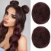 REECHO 2 PCS Mini Claw Clip in Messy & Cat Ears Hair Bun Extensions Wig Accessory Updo Hairpieces for Women Girls (Pack of 2-3" Straight Burgundy) Pack of 2 - 3" Straight Burgundy