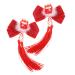 FRCOLOR 1 Pair hair accessories for tassel clips for hair Christmas Hanfu Metal Japanese-style Asia small hair clips red hairpin hair Hair clips long tassels pair clip