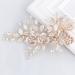SWEETV Wedding Hair Clip Rhinestone Bridal Hair Comb for Wedding Hair Accessories for Brides Wedding Hair Piece Headpiece for Women, Light Rose Gold 1.Light Rose Gold