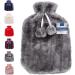 VIROSA Hot Water Bottle with Cozy Fluffy Cover - Large 2L Capacity for Pain Relief (Dark Grey) - Buy Online on GoSupps.com
