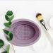 WOTEG Brush Cleaning Mat | Foldable Cosmetic Brushes Scrubber Bowl Washing Tool For Makeup Sponge Powder Puff Cleaning Cosmetics Accessories Purple - Buy Online on GoSupps.com