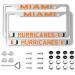 MYEA Silver Metal Sturdy for Miami University License Plate Cover Metal for UM Hurricanes Front License Plate Frame Silver Aluminum Sliver-UM