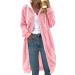 Shop Hanxiulin Oversized Plush Jacket for Women - Warm Lined Fleece Winter Coat with Hooded Comfort in Pink - Buy Online on GoSupps.com