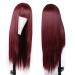 WOCO Burgundy 26 Inch Long Straight Wig with Bangs - Heat Resistant Synthetic Hair for Women - Ideal for Daily Wear, Parties, and Cosplay - Buy Online on GoSupps.com