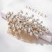SWEETV Rhinestone Wedding Hair Comb Clip | Bridal Hair Accessories in Gold - Buy Online on GoSupps.com