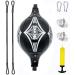 XUANLONG Double end Bag Boxing Speed Dodge Ball PU Leather Boxing Ball MMA Sports Punch Bag Workout Home Gym Exercise Agility Training Decompression Vent with Ceiling Rope and Pump(Upgraded) black