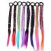VIDELLY 8 Pieces Girls Hair Extensions Accessories - Colorful Wigs Ponytail Hair Ornament Headbands Rubber Bands Beauty Hair Bands Headwear Kids Twist Braid Rope Headdress for Women Kids