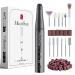 Melodysusie wireless electrical nail miller 11 in 1 kit PC180F 25000RPM Portable nail file set for acrylic gel dip powder nails 25 speeds manicure pedicure polishing form tools (gray)