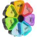 Weekly Pill Organizer 7 Day 1 Times a Day Large Daily Pill Cases Pill Box Medicine Organizer for Pills/Vitamin/Fish Oil/Supplements Black+7c