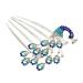 BELLIFFY Diamond Phoenix Hair Comb Pearl Wedding Headpiece Rhinestone Barrette Comb Hair Combs for Women Blue Hair Accessories Wedding Headdress Hair Clip Hair Pin Bridal Hair Comb Alloy