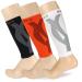 BLITZU 3 Pairs Calf Compression Sleeves for Women and Men Size L-XL, One Orange, One Black, One White Calf Sleeve, Leg Compression Sleeve for Calf Pain and Shin Splints. Footless Compression Socks.