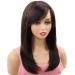 NATAGHAIR Long Brown Wig with Bangs Human Hair - Straight Wig 100% Virgin Remy Hair Curly Wigs for White Black Women Natural Looking Hair Replacement Wigs Dark Brown