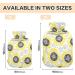 Hot Water Bottle 2L with Lid - Abstract Sunflower & Dots Design for Pain Relief | Perfect Hand & Feet Warmer for Winter - Buy Online on GoSupps.com