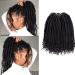 Goddess Faux Locs Crochet Hair 12 Inch 6 Packs Straight Goddess Locs with Curly Ends Synthetic Crochet Hair Braids for Black Women(1B#) 12 Inch (Pack of 6) 1B