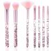 WLLHYF 7 Pack Makeup Brush Set Stylish Glitter Cosmetics Brushes Kit Professional Blending Brush with Crystal Sequins Handle for Eye Shadow Eyeliner Foundation Powder Concealer Blush Lip Women (Pink) - Buy Online on GoSupps.com