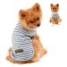 Paidful Clothing For Small Dogs Young Girls Summer Striped Welpe T-Shirt West Breaking 100% cotton T-shirt sleeveless chihuahua yorkshire gray L: back length: 30cm/11.5 " bust: 42cm/16.5" Gray