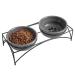 Y YHY Cat Food Bowls, Elevated Cat Bowls, Raised Pet Food Water Bowls with Stand, Dog Bowls Small Size Dog - Ceramic Pet Bowls for Cat or Dogs, Cat Dishes 12/24 Ounces Optional 12 OZ Grey
