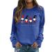 Genetic women sweater Christmas rudolph reindeer elf Christmas sweater hooded sweater Christmas sweater Santa Claus christmas sweatshirt sweater Christmas sweater beige women b-blue m