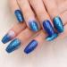 Blue Gradient Glitter Fake Nails | MISUD Medium Coffin Press-On Nails (24pcs) - StyleA-01 - Buy Online on GoSupps.com