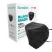 SURESAFE 10 Pack Black Mask - 5 Ply Face Mask Masks Disposable for Adult With Adjustable Ear Loops & Nose Bridge Dust Mask