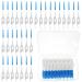 Ouligay 100 pieces silicone interdental brushes soft adaptive interdental brush toothpick tooth cleaning between rooms of the interdeeding room brushes of dental brushes of portable dual-house dental floss stick