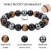 8mm Tigers Eye Triple Protection Bracelet with Black Obsidian and Hematite - Lucky Charm for Men and Women - Buy Online on GoSupps.com