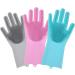 Silicone Gloves Cleaning Dishwashing Scrubber Dish Washing Sponge Rubber Silicone Gloves for Kitchen Cleaning Tools (Color : Purple Size : One Size) One Size Purple - Buy Online on GoSupps.com
