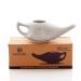 2activelife  Ceramic Neti Pot with Salt Dishwasher Friendly Compact and Travel-Friendly Design Holds 225 Ml Water - Ivory Crackle