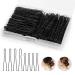220pcs U Shaped Hair Pins  BEIAKE Hairpins for Buns  Black Bobby Pins for Kids Girls Women and Hairdressing Salon  Hair Accessories for All Hair Types (2IN & 2.4IN)