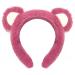 Wittocs Rose Red Bear Ears Headband Plush Bear Ear Headwears for Women Girls Makeup Headband Cute Fashion Fluffy Soft Face Washing Headbands New Year Christmas Valentines Day Hair Hoop