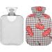 Naanle Plaid Cherry Hot Water Bottle - 1L Transparent Heat Bottle for Hand Warmer & Pain Relief Therapy - Ideal for Cold & Hot Treatment - Buy Online on GoSupps.com