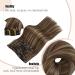 FSHINE Real Hair Clip-In Extensions 120g | Medium Brown & Caramel Blonde Highlights - 7PCs 40cm Remy Hair - Buy Online on GoSupps.com