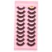 Beaupretty 10 Pairs Fake Eyelashes Russia Fiber 7d Dense