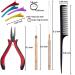 Duufin Hair Extensions Tools Kit - 1500 Pcs Micro Ring Beads, Plier, Hook Needle Pulling Loop, Clips, Comb, Rubber Bands (Black, Blonde, Brown) - Buy Online on GoSupps.com
